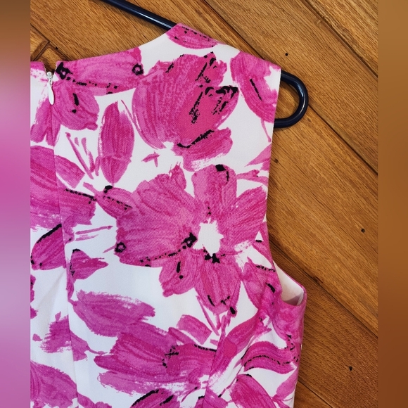 Kasper white and pink floral square neck sheath dress size 4 - Picture 12 of 14